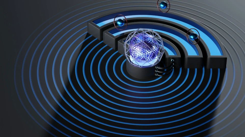 a circular object with a light in it